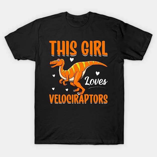 This Girl Loves Velociraptors T-Shirt by Shirtjaeger